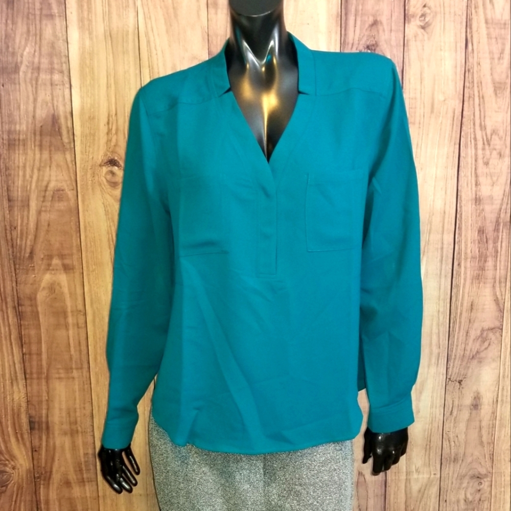 NWT Nine West Teal Blouse Size Large
